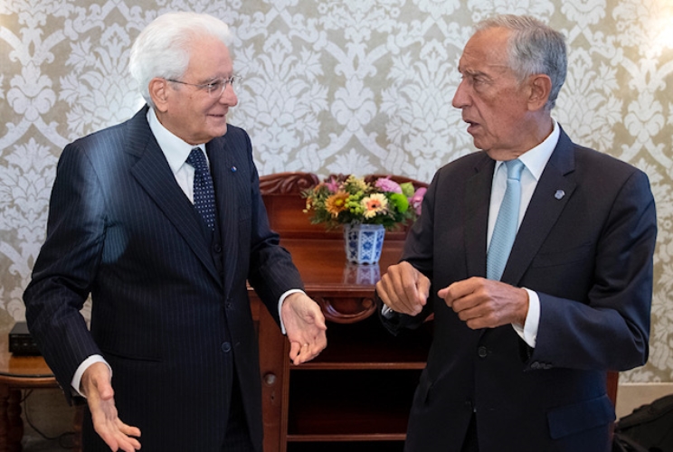 Il Presidente della Repubblica Sergio Mattarella con il Presidente della Repubblica Portoghese Marcelo Rebelo de Sousa in occasione dei colloqui bilaterali