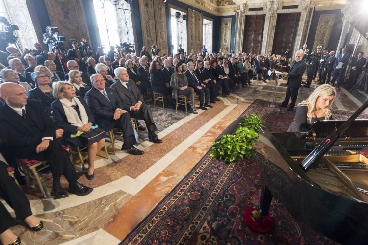 Il Presidente della Repubblica Sergio Mattarella durante la celebrazione del "Giorno della Memoria"