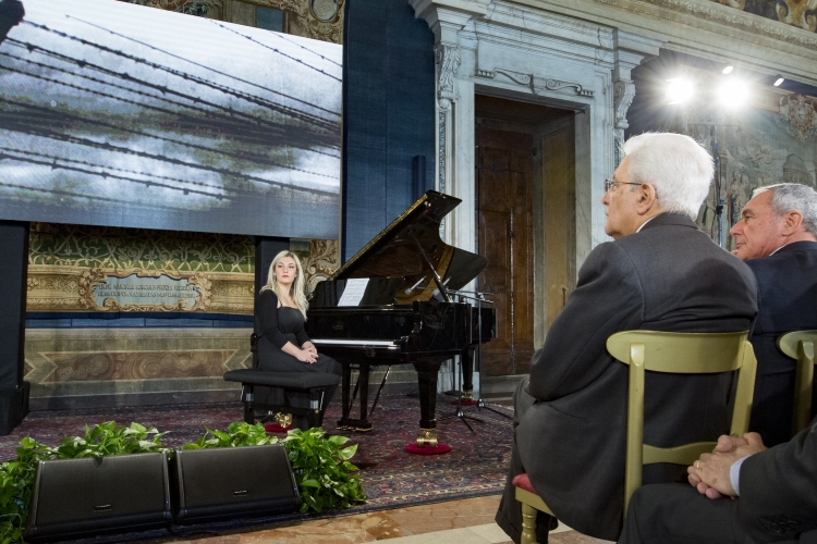Il Presidente della Repubblica Sergio Mattarella durante la celebrazione del "Giorno della Memoria"