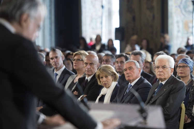 Il Presidente della Repubblica Sergio Mattarella durante la celebrazione del "Giorno della Memoria"