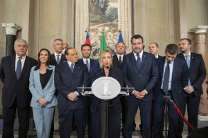 Gruppi “Fratelli d’Italia” del Senato e della Camera; Gruppo “Lega Salvini Premier - Partito Sardo d’Azione” del Senato e “Lega - Salvini Premier” della Camera; Gruppi “Forza Italia - Berlusconi Presidente - PPE” del Senato e della Camera; Gruppo “Civici d’Italia – Noi Moderati (UDC - Coraggio Italia - Noi con l’Italia - Italia al Centro) – MAIE” del Senato; Componente “Noi Moderati (Noi con l’Italia, Coraggio Italia, UDC, Italia al Centro) - MAIE” del Gruppo Misto della Camera 