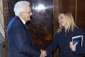 Il Presidente della Repubblica Sergio Mattarella con l'On. Giorgia MELONI, Presidente del Movimento “Fratelli d’Italia”