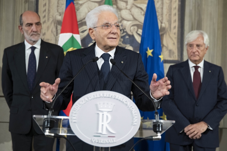 Il Presidente Sergio Mattarella al termine del conferimento dell'incarico all'on. Giorgia Meloni
