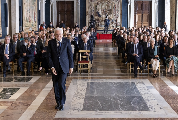 Il Presidente Sergio Mattarella in occasione della cerimonia di celebrazione de “I Giorni della Ricerca”