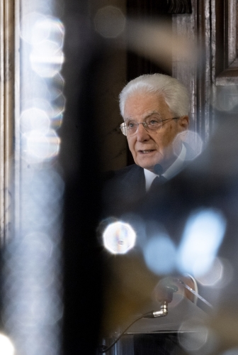 Il Presidente Sergio Mattarella in occasione della cerimonia di consegna delle insegne dell’Ordine Militare d’Italia, nella ricorrenza del Giorno dell’Unità Nazionale e Giornata delle Forze Armate