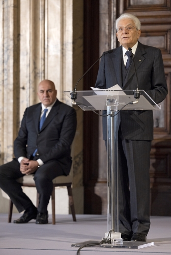 Il Presidente Sergio Mattarella in occasione della cerimonia di consegna delle insegne dell’Ordine Militare d’Italia, nella ricorrenza del Giorno dell’Unità Nazionale e Giornata delle Forze Armate