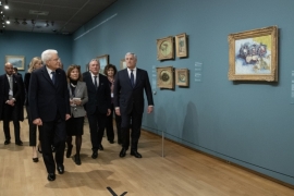 Il Presidente della Repubblica Sergio Mattarella e la Sig.ra Laura, al Museo Van Gogh, in occasione della visita di Stato nel Regno dei Paesi Bassi
