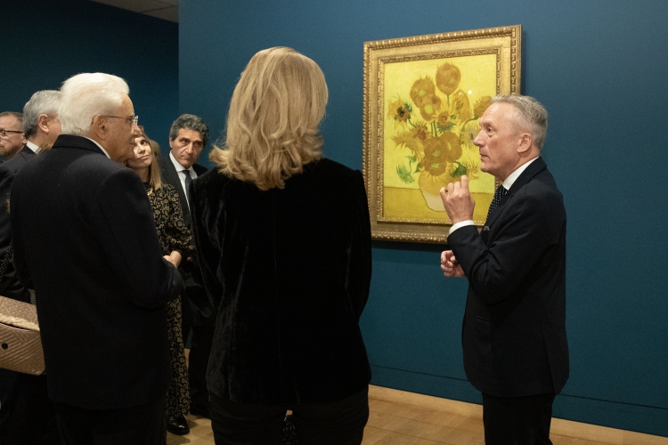 Il Presidente della Repubblica Sergio Mattarella e la Sig.ra Laura, al Museo Van Gogh, in occasione della visita di Stato nel Regno dei Paesi Bassi
