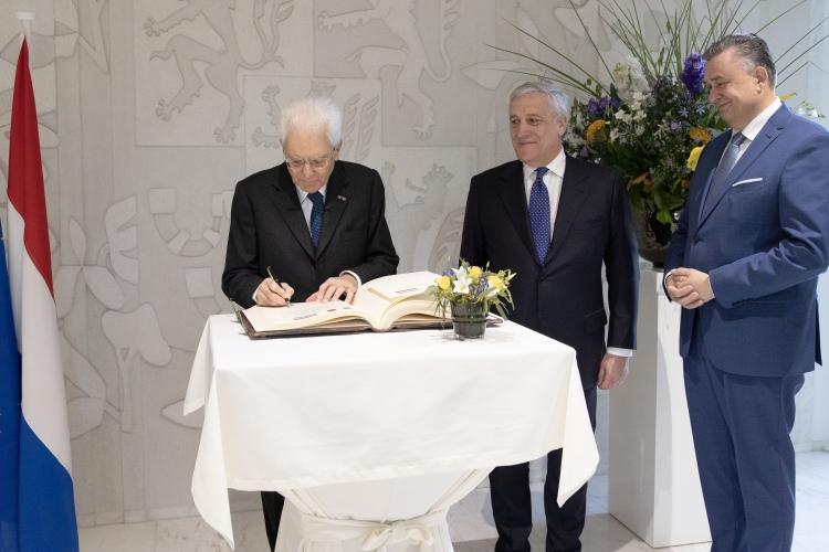 Il Presidente della Repubblica Sergio Mattarella con il Ministro degli Esteri Antonio Tajani, a Maastricth - House of Government 