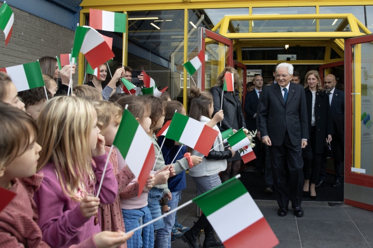 Il Presidente della Repubblica Sergio Mattarella e la Sig.ra Laura, al Thermenmuseum di Heerlen in occasione della visita di Stato nel Regno dei Paesi Bassi
