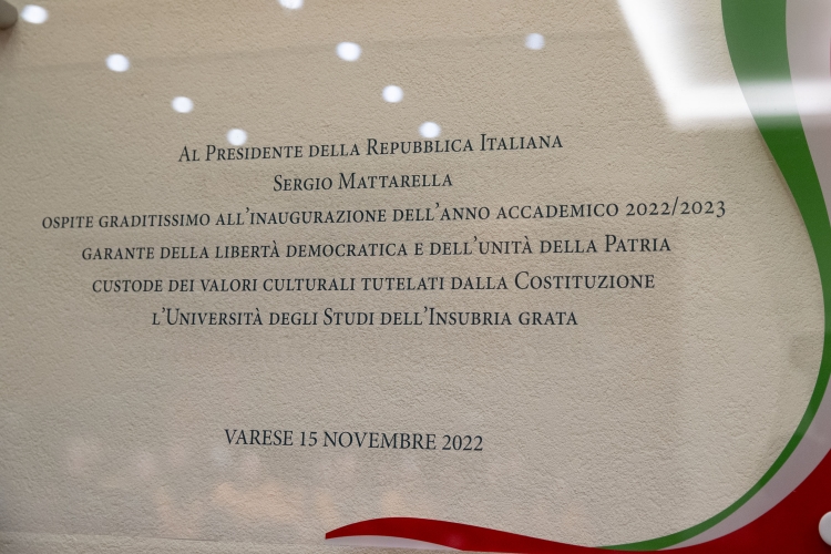 Ricordo della presenza del Presidente Mattarella a Varese alla cerimonia d’inaugurazione dell’anno accademico 2022/2023 dell’Università degli studi dell’Insubria
