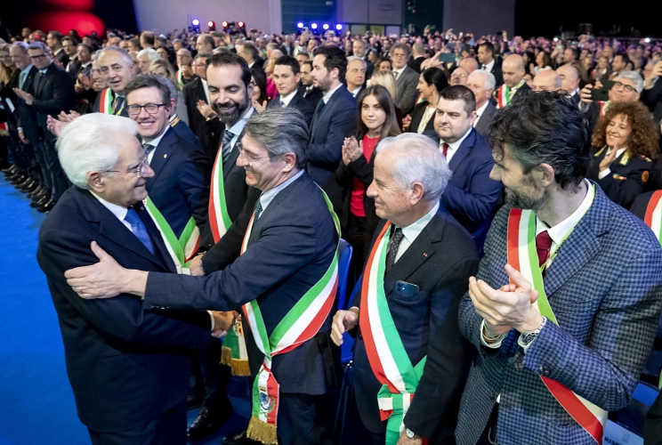 Il Presidente della Repubblica Sergio Mattarella in occasione della 39^ Assemblea ANCI