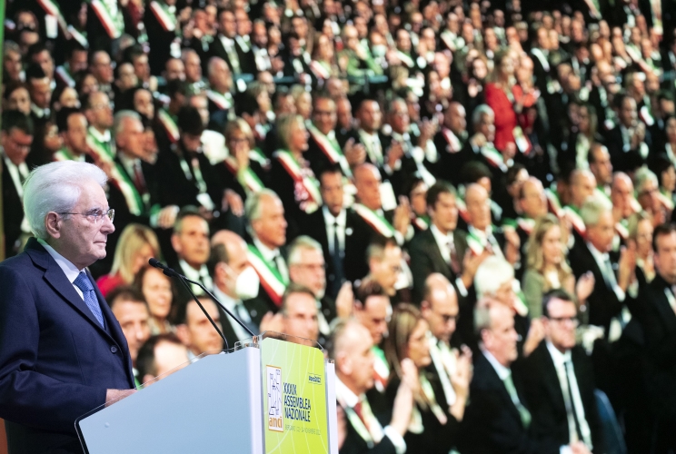 Il Presidente della Repubblica Sergio Mattarella in occasione dell’Assemblea ANCI