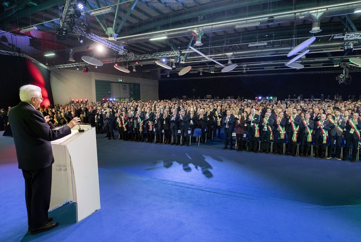 Il Presidente della Repubblica Sergio Mattarella in occasione dell’ Assemblea ANCI