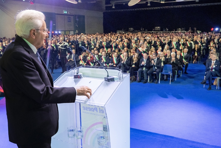 Il Presidente della Repubblica Sergio Mattarella in occasione dell’ Assemblea ANCI