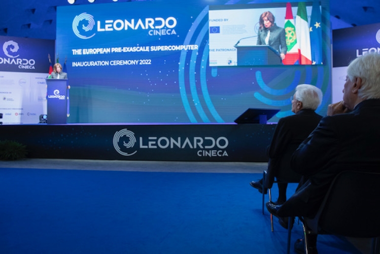 Il Presidente Mattarella alla cerimonia di inaugurazione del Supercomputer Leonardo 