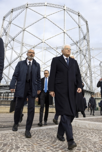 Il Presidente Sergio Mattarella in occasione delle prima edizione delle Giornate Inail “Scienza e Ricerca per la sicurezza” visita i padiglioni espositivi
