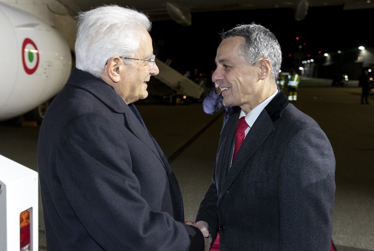  Il Presidente della Repubblica Sergio Mattarella accolto dal Presidente della Confederazione Svizzera Ignazio Cassis