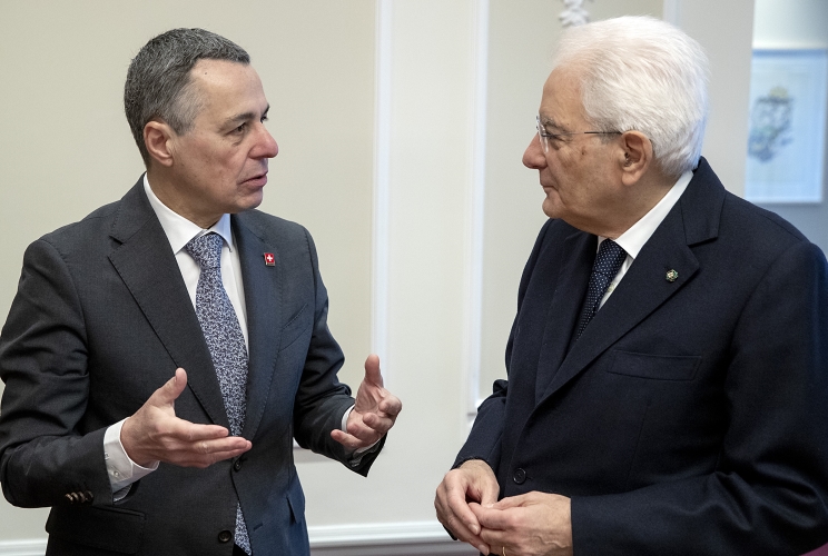  Il Presidente della Repubblica Sergio Mattarella con il Presidente della Confederazione Svizzera Ignazio Cassis in occasione della visita al Museo Paul Klee
