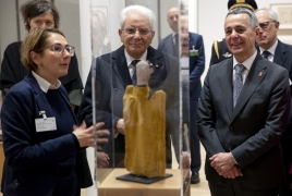 Il Presidente della Repubblica Sergio Mattarella con il Presidente della Confederazione Svizzera Ignazio Cassis in occasione della visita al Museo Paul Klee
