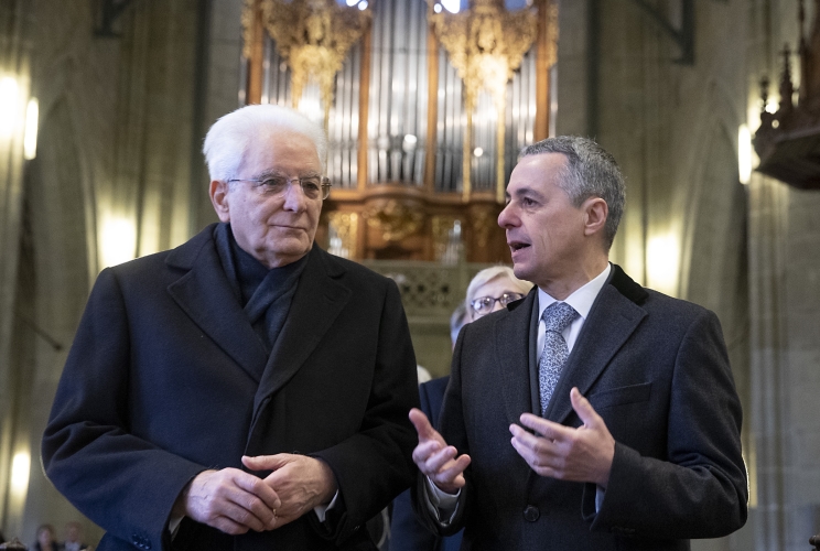  Il Presidente della Repubblica Sergio Mattarella e il Presidente della Confederazione Svizzera Ignazio Cass visitano la Cattedrale di Berna