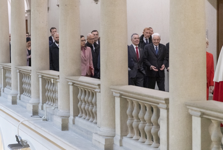 Il Presidente della Repubblica Sergio Mattarella e il Presidente della Confederazione Svizzera Ignazio Cassis al Politecnico federale di Zurigo