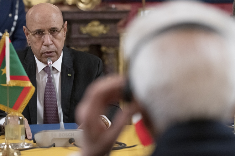 Il Presidente della Repubblica Sergio Mattarella con il Presidente della Repubblica Islamica di Mauritania Mohamed Ould Cheikh El Ghazouani,nel corso dei colloqui
