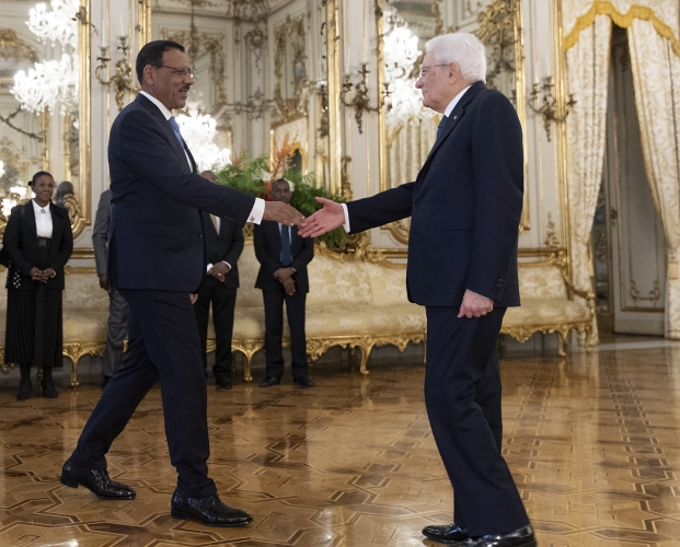 Il Presidente Sergio Mattarella con il Presidente della Repubblica del Niger S.E. il Sig. Mohamed Bazoum