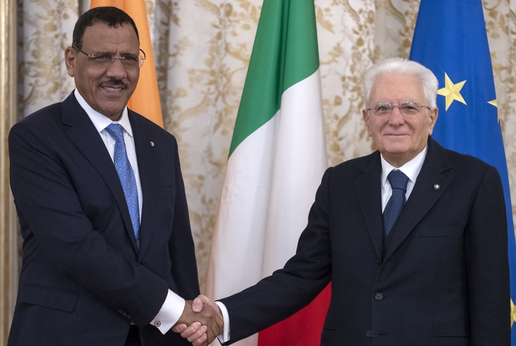 Il Presidente Sergio Mattarella con il Presidente della Repubblica del Niger S.E. il Sig. Mohamed Bazoum