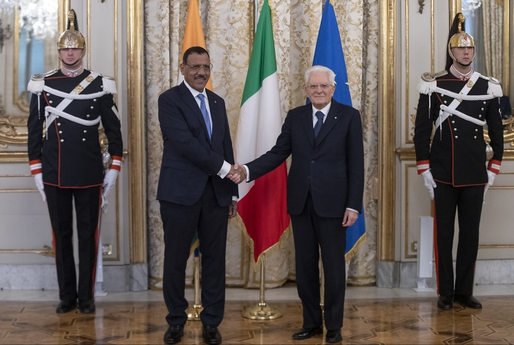 Il Presidente Sergio Mattarella con il Presidente della Repubblica del Niger S.E. il Sig. Mohamed Bazoum