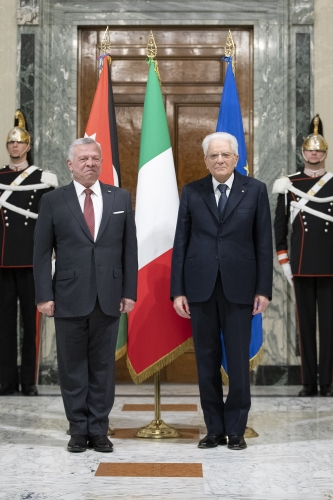 Il Presidente della Repubblica Sergio Mattarella con S.M. Re Abdullah II del Regno Hashemita di Giordania 
