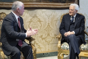 Il Presidente della Repubblica Sergio Mattarella con S.M. Re Abdullah II del Regno Hashemita di Giordania 

