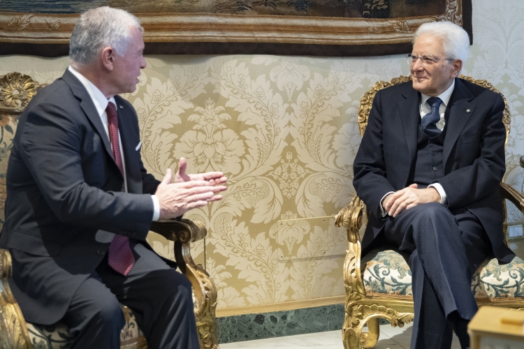 Il Presidente della Repubblica Sergio Mattarella con S.M. Re Abdullah II del Regno Hashemita di Giordania 
