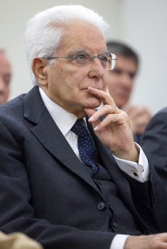 Il Presidente Sergio Mattarella in occasione dell'intervento all’incontro di studio dal titolo “Antonio Segni e i giuspubblicisti. Un carteggio inedito (1956-1964)”, in occasione del 50° anniversario della morte dello Statista