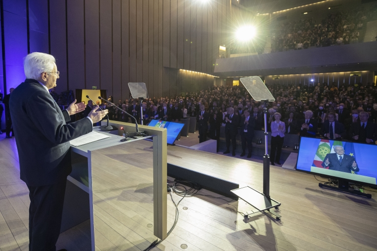 Il Presidente della Repubblica Sergio Mattarella a Milano in occasione della cerimonia dal titolo “La Bocconi, l’Italia, l’Europa. L’Università saluta Mario Monti”