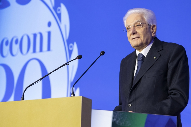 Il Presidente della Repubblica Sergio Mattarella a Milano in occasione della cerimonia dal titolo “La Bocconi, l’Italia, l’Europa. L’Università saluta Mario Monti”