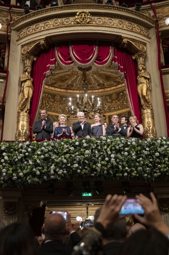 Il Presidente della Repubblica Sergio Mattarella e la Sig.ra Laura, all'inaugurazione della stagione d’opera e balletto 2022-2023 del Teatro alla Scala
