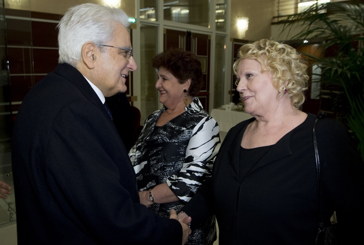 Il Presidente Sergio Mattarella con Katia Ricciarelli 
