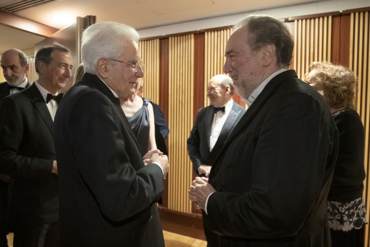 Il Presidente della Repubblica Sergio Mattarella con il M° Riccardo Chailly, Direttore d’Orchestra
