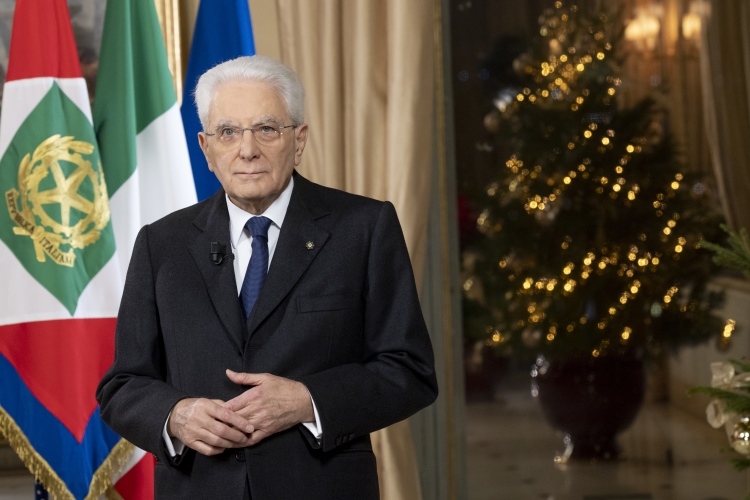 Il Presidente Sergio Mattarella in occasione del discorso di fine anno