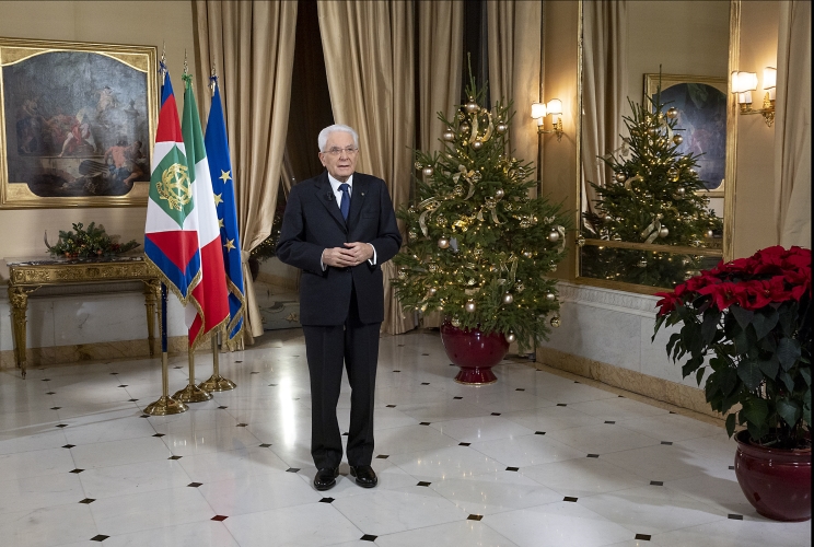 Il Presidente Sergio Mattarella in occasione del discorso di fine anno