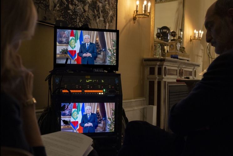 Il Presidente Sergio Mattarella in occasione del discorso di fine anno