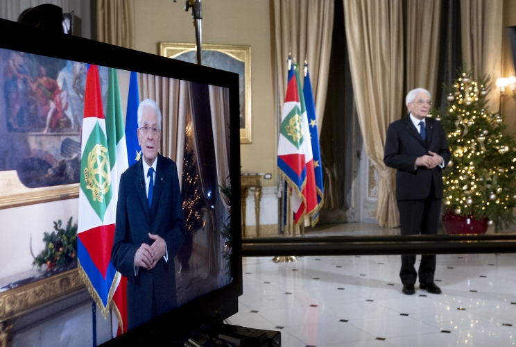 Il Presidente Sergio Mattarella in occasione del discorso di fine anno