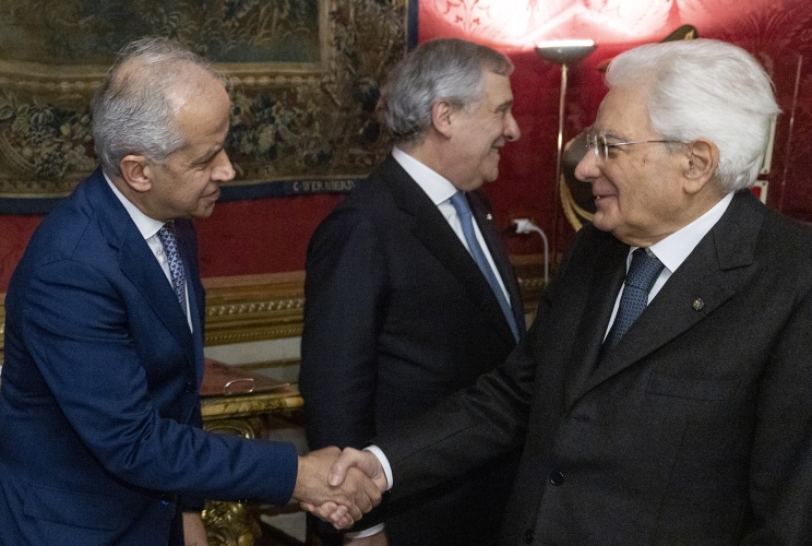 Il Presidente Sergio Mattarella con Matteo Piantedosi, Ministro dell’Interno, in occasione della riunione del Consiglio Supremo di Difesa