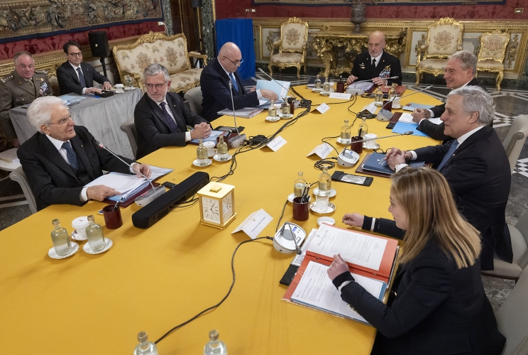 Il Presidente Sergio Mattarella in occasione della Riunione del Consiglio Supremo di Difesa