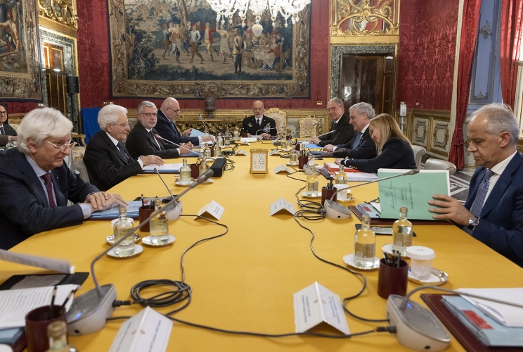 Il Presidente Sergio Mattarella in occasione della Riunione del Consiglio Supremo di Difesa