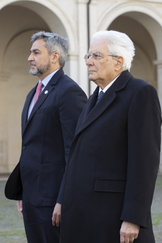 Il Presidente della Repubblica Sergio Mattarella con Mario Abdo Benítez,Presidente della Repubblica del Paraguay,in visita ufficiale 
