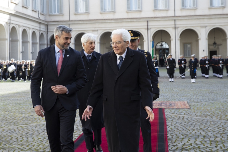 Il Presidente della Repubblica Sergio Mattarella con Mario Abdo Benítez,Presidente della Repubblica del Paraguay,in visita ufficiale 
