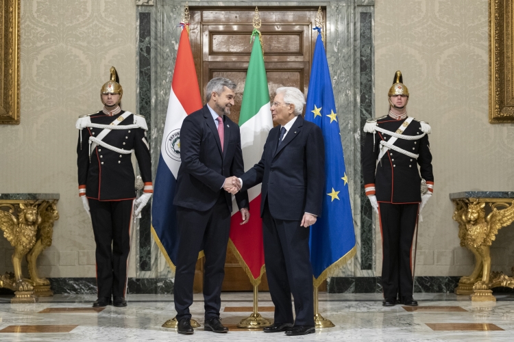 Il Presidente della Repubblica Sergio Mattarella con Mario Abdo Benítez,Presidente della Repubblica del Paraguay,in visita ufficiale 
