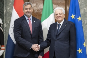 Il Presidente della Repubblica Sergio Mattarella con Mario Abdo Benítez,Presidente della Repubblica del Paraguay,in visita ufficiale 
